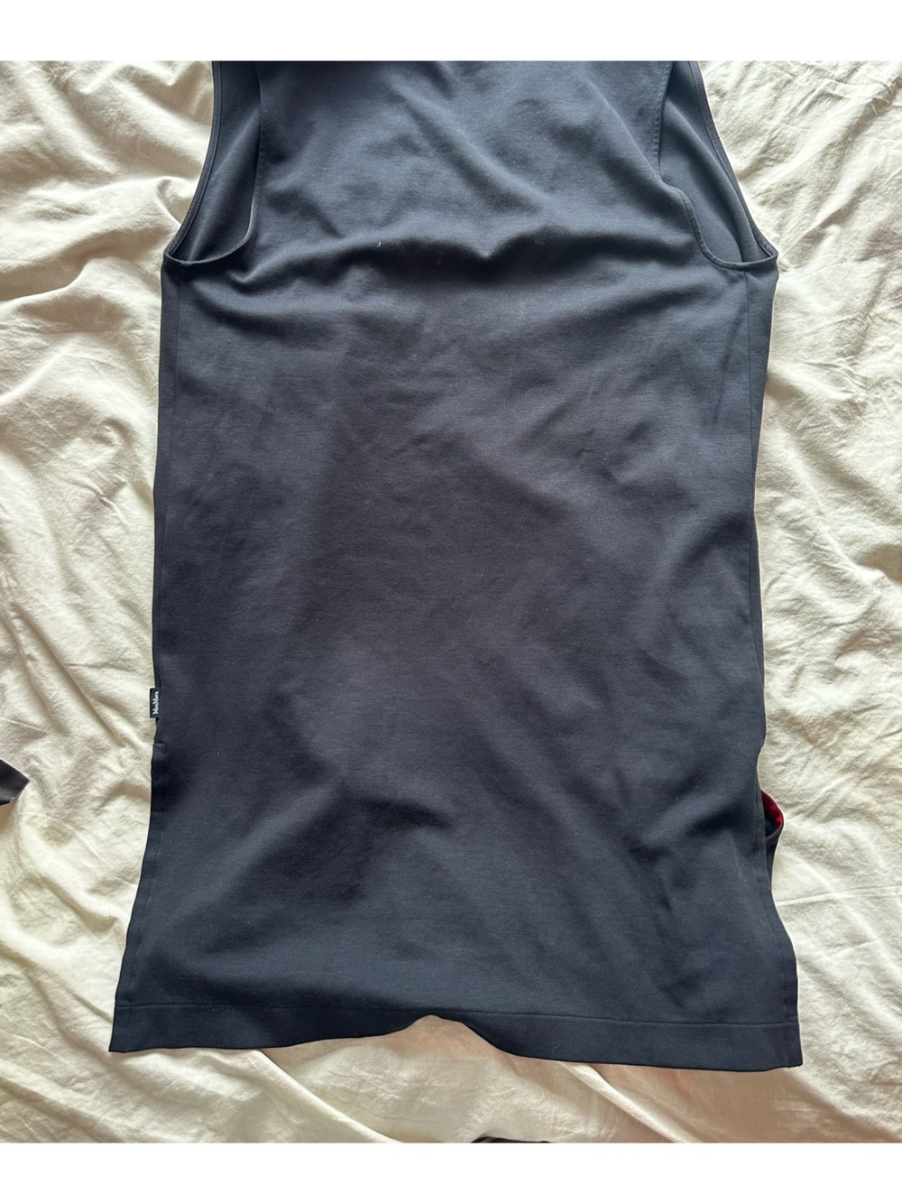 Max Mara Minimalist Sleeveless Vest Dress Pockets Dark Navy - Picture 10 of 10